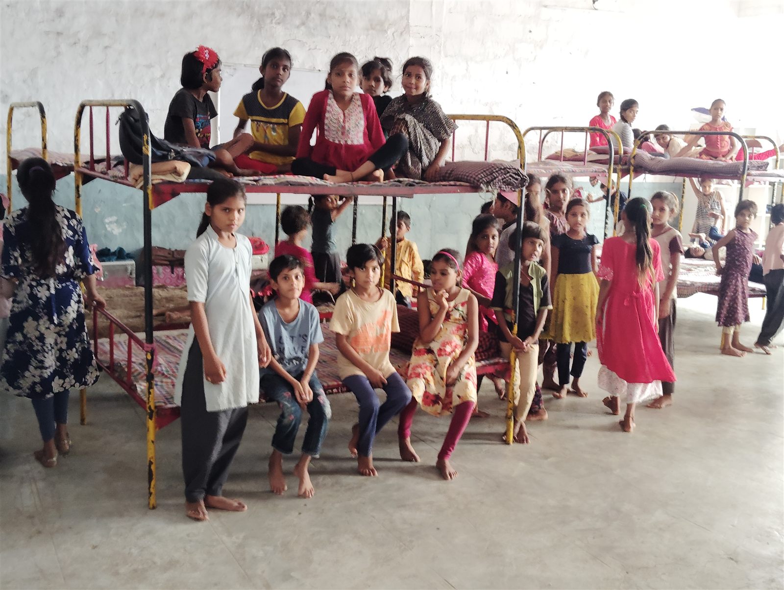 Children and residents at Nav Jeevan Dham